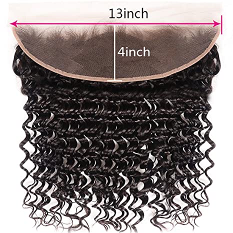 Qmiss  Water Wave Lace Closure & Frontal  Raw 100% Human Hair Extensions  Natural Black