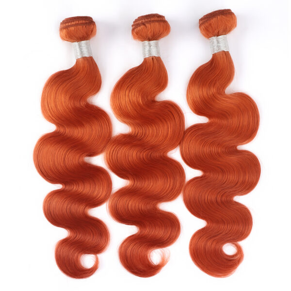 Qmiss Single Bundlle Ginger Body Wave Raw 100% Human Hair Extensions