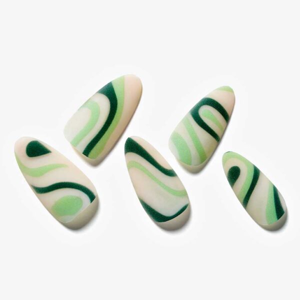 Women Fashion Mani Press On Nails Leaves/Almond