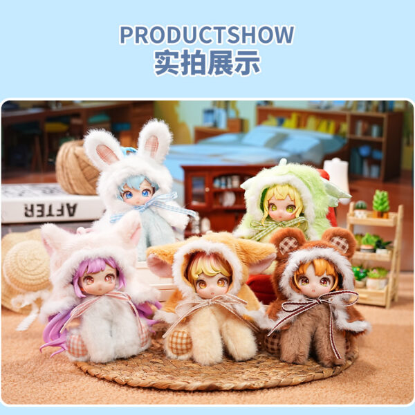 DUMIA Cute Beast Series Vinyl Plush Pendant Blind Box Keychain, Lovely Ita Bag Accessory, Doll, Gift for Girls