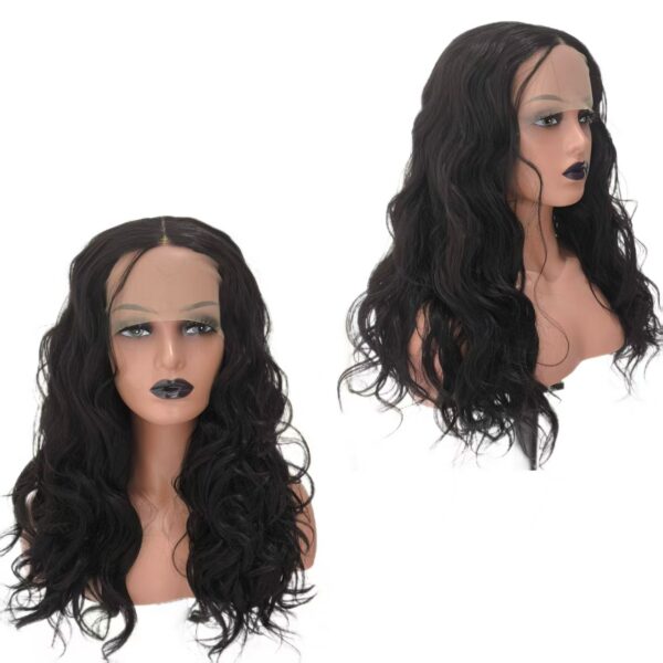 Qmiss T Lace Body Wave Natrual Black Color Synthetic Hair Wig