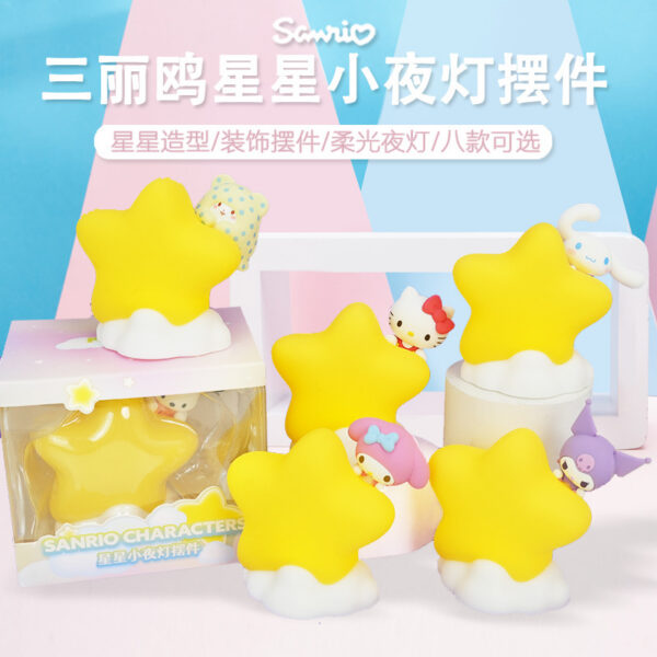 Genuine Sanrio Star Night Light Kuromi Glowing Decoration Nebula Lamp Gift for Girls Kuromi Cinnamoroll