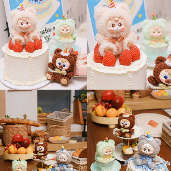 Diudiubaby Happy Little Bear Series Plush Keychain Blind Box