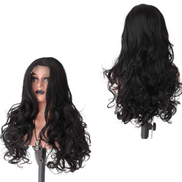 Qmiss Body Wave Natrual Wave Black Color Synthetic Hair wig