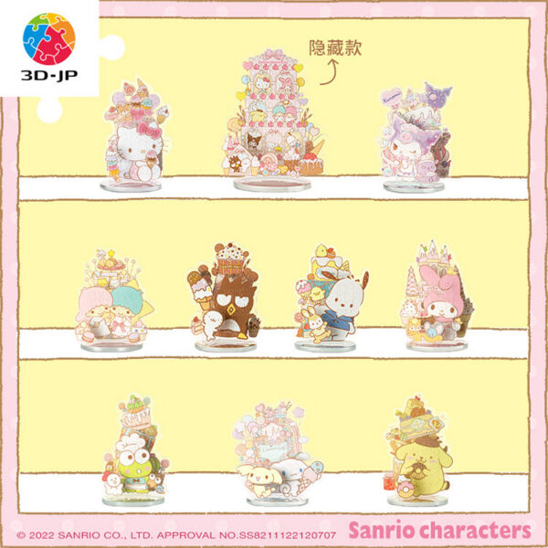 3D-JP Sanrio Assembled Toys, Trendy Blind Boxes, Standee Puzzles, Display Pieces, Figurines. Let's Use Desserts!