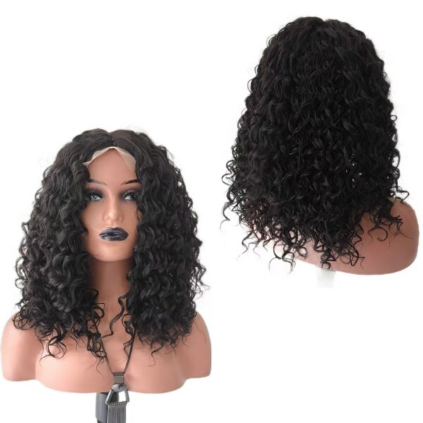 Qmiss Pixie Short Curly Black Color Synthetic Hair wig