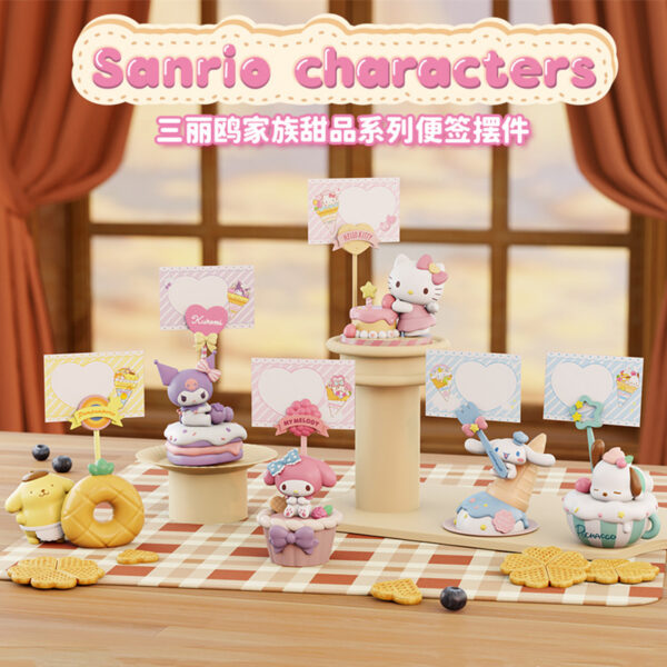 Authentic Sanrio Characters Dessert Series Sticky Note Blind Box - Cute Figurines, Perfect Gift for Girls, Desk Decorati