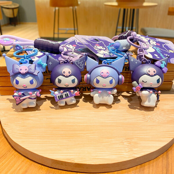 Genuine Sanrio Electronic music party keychain chain pendant, toy figurine, bag ornament, couple's small gift, for whole