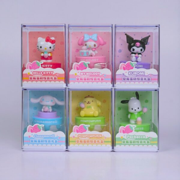 Genuine Strawberry Cake Surprise Gift Box Series - Sanrio Kuromi, Cinnamoroll, Hello Kitty Figurines and Cute Beads Gift
