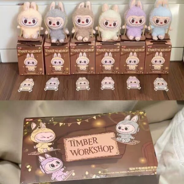 Labubu The Monsters Timber Workshop Playing on the Swing Plush Blind Box