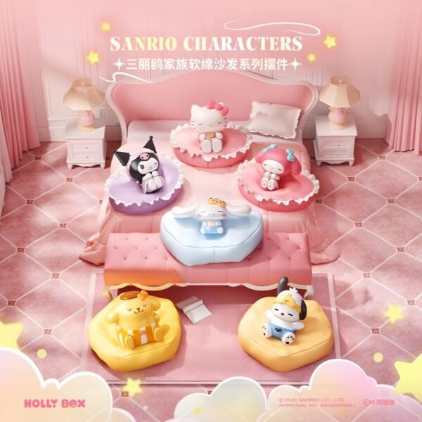 Sanrio Sleeping Pose Sofa Desktop Ornaments (Kuromi, Cinnamoroll, Hello Kitty, My Melody, Pochacco)