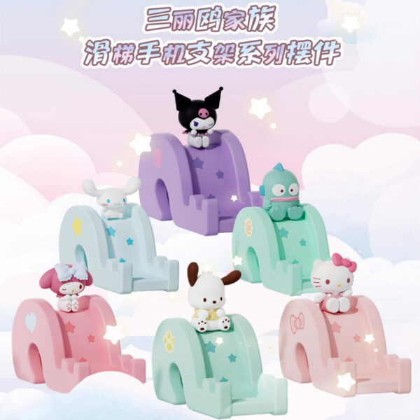 Genuine Sanrio family slide phone holder decoration: Hello Kitty, Kuromi, Cinnamoroll peripheral figure for girls