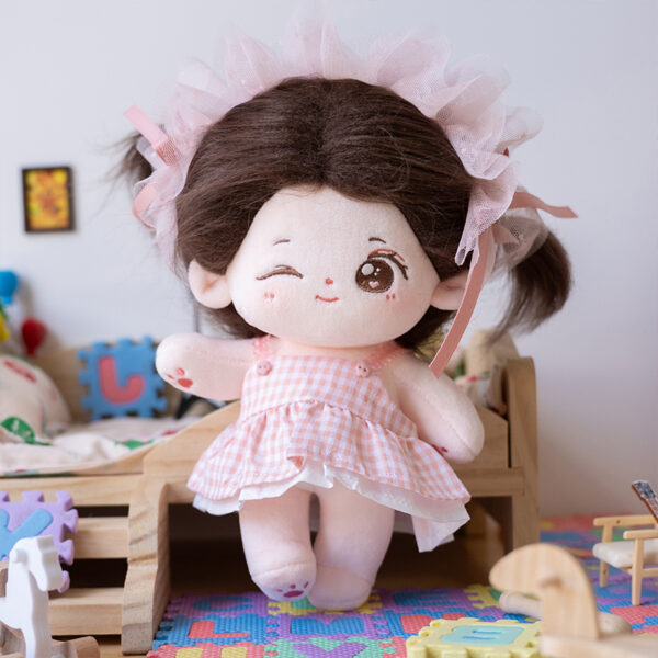 Plush Doll 7.8in Cute Cotton Doll with Skeleton Anime Plushies Soft Stuffed Dress Up Doll Kawaii Toys Gifts