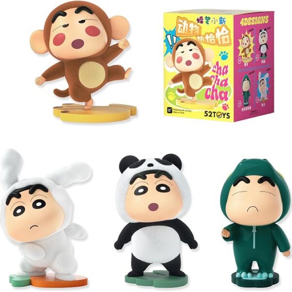 52TOYS Crayon Shinchan Animal Cha Cha Cha Action Figure, Collectible Toy Kawaii Creative Gift Room Decor Desktop Decorat