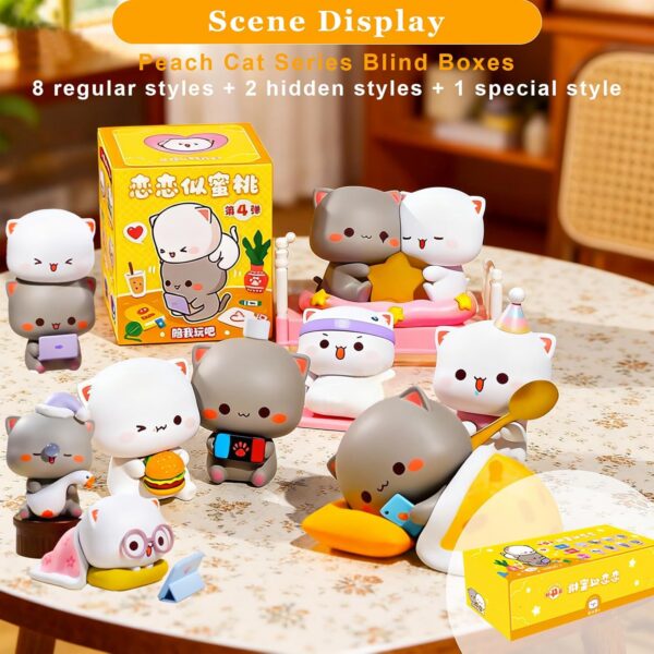 【valentine】【LOVE】Mitao Cat Season 4 Blind Box Set - 'Love is Like A Peach' Series Cute Collectible Figures