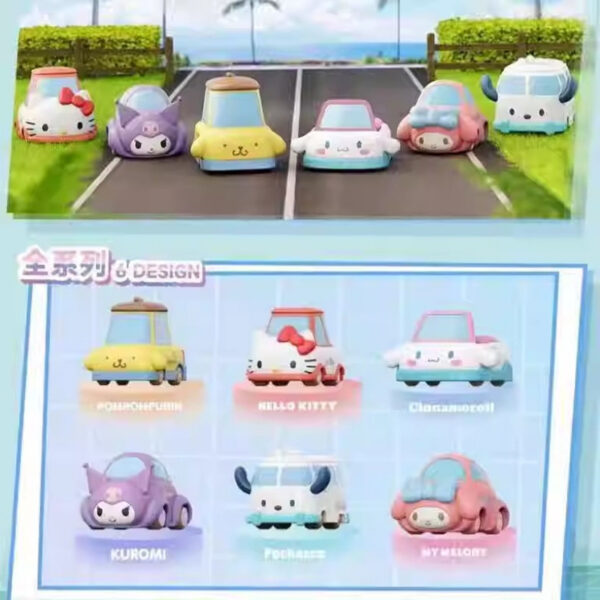 Genuine Sanrio Family Transforming Car Series Cute Ornaments Kuromi Car Gift