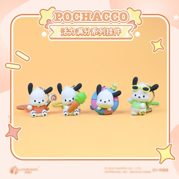 Sanrio Pochacco Full of Vitality Series Keychain Backpack Pendant, Creative Gift for Gifting