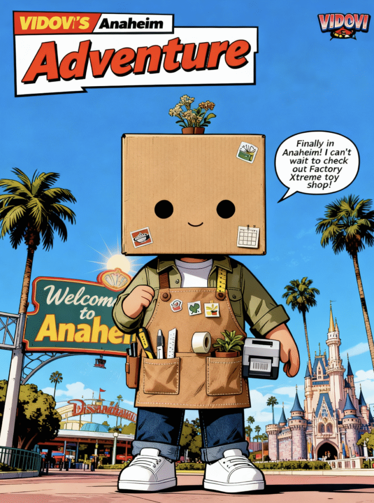 Vidovi entering Factory Xtreme toy store in Anaheim California