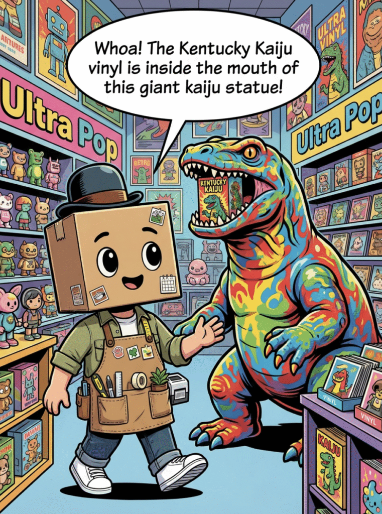 Interior of Ultra Pop store filled with designer vinyl toys and art