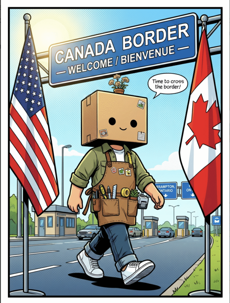 Vidovi crossing the international border into Canada arriving in Brampton