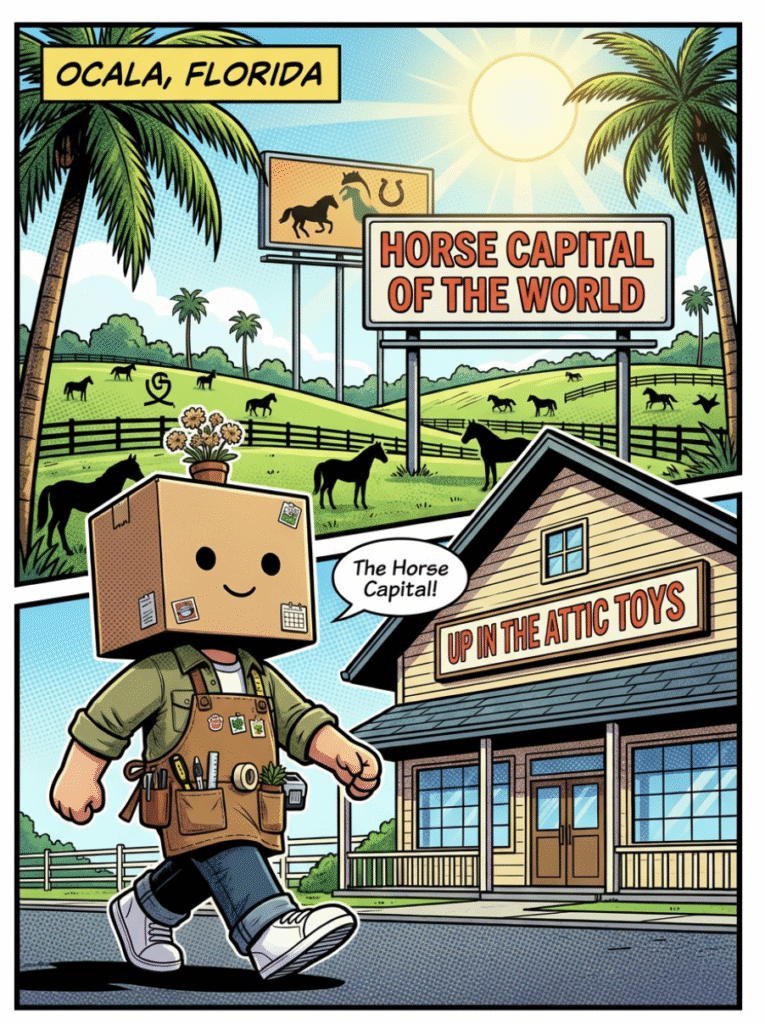 Vidovi arriving in Ocala Florida outside Up in the Attic Toys store