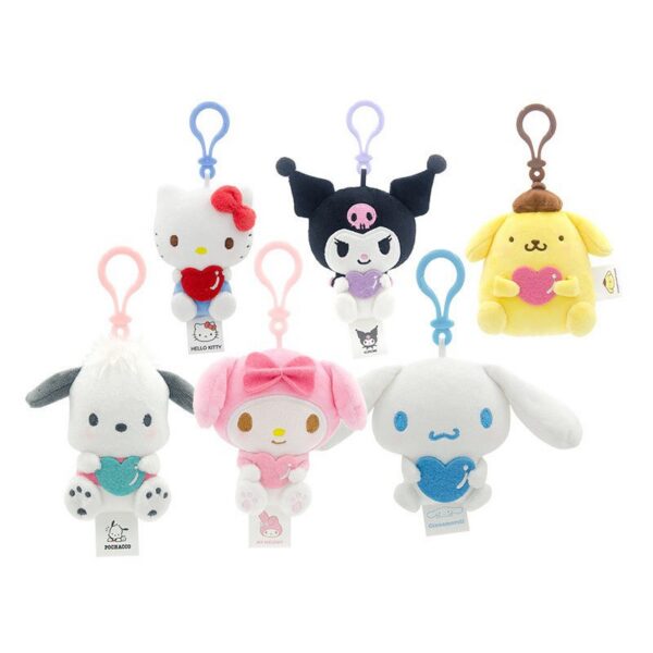 Sanrio Heart Plush Keychains