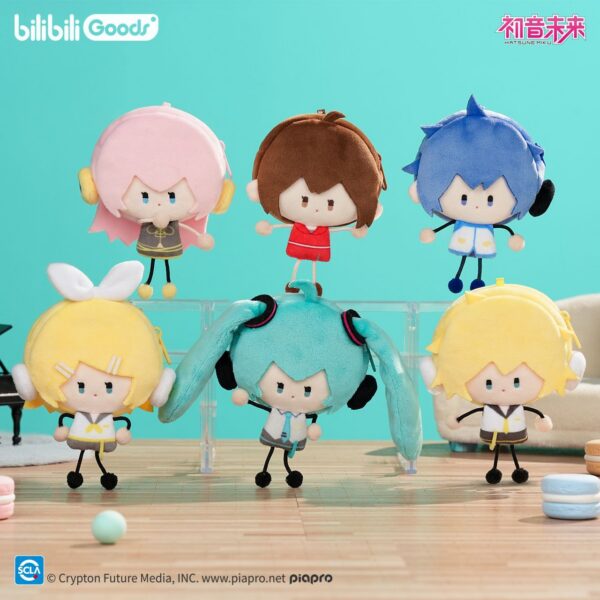 Hatsune Miku & Friends "Stick Figure" Mini Plush Keychain Set – 6-Piece Vocaloid Collector’s Series