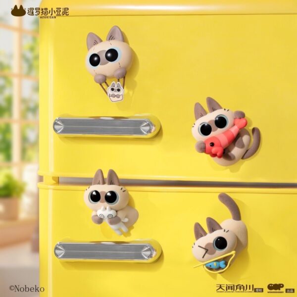 Azukisan Cafe Series Cute Doll Refrigerator Magnet with Acrylic Plastic Stand Mystery Box Siamese Cat Xiaodouni Toy Coll