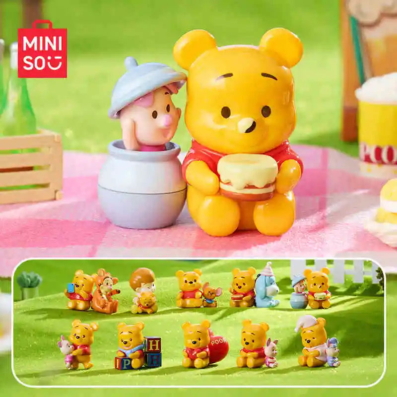 Multi-generational family shopping for Winnie the Pooh collectibles together