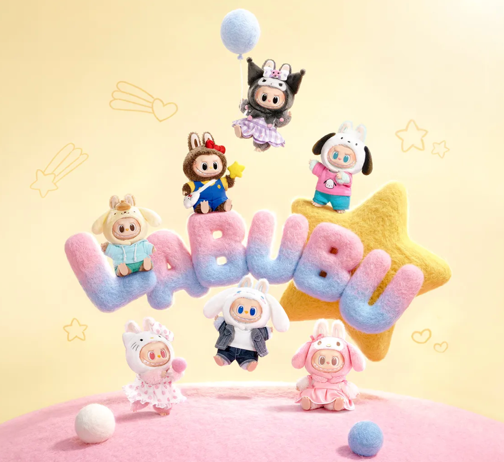 Labubu Macaron series pastel color figures collection