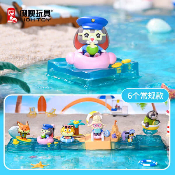Genuine Zootopia Beach Party Blind Box Summer Beach Series Trendy Toy Figurine Ornaments Wholesale