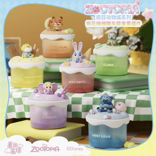 Genuine Zootopia Cotton Lollipop Car Aromatherapy Ornament, Desktop Figure Doll, Birthday Gift