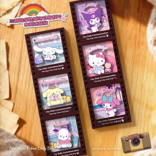 Sanrio Characters City Daily Film Strip Wooden Fridge Magnet Blind Box