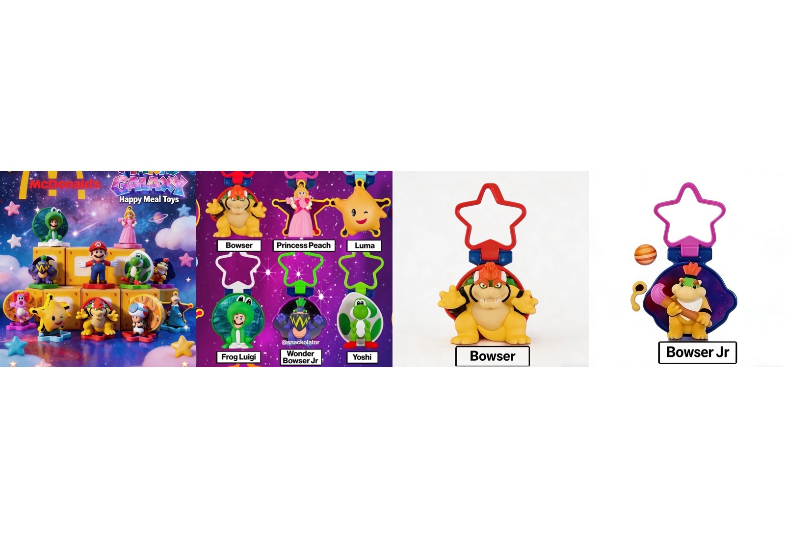 McDonald's 2026 Super Mario Galaxy Movie Happy Meal Toy Collection featuring multiple Mario characte