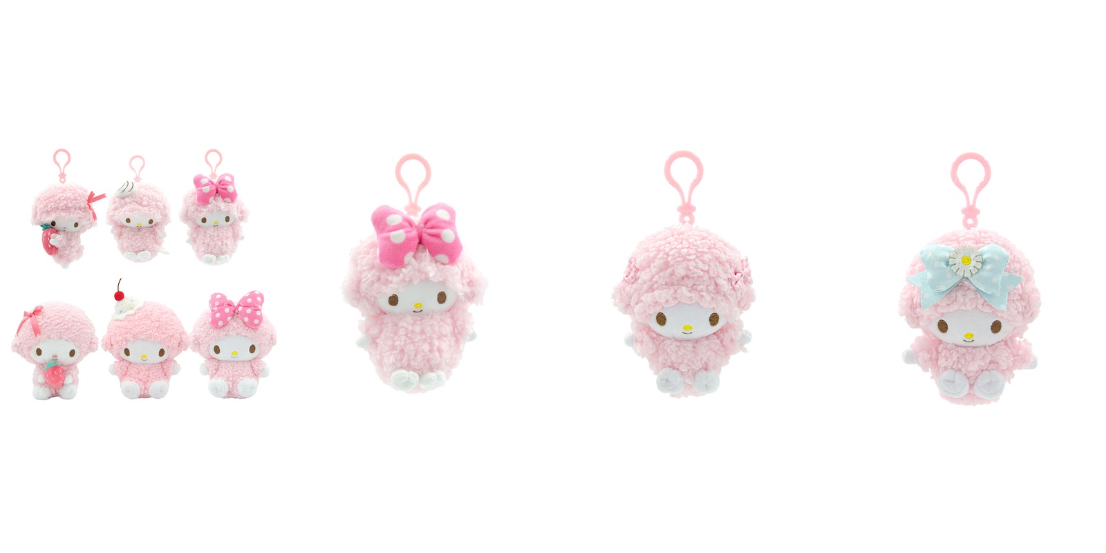Sanrio My Sweet Piano Plush Keychain pastel colors arrangement