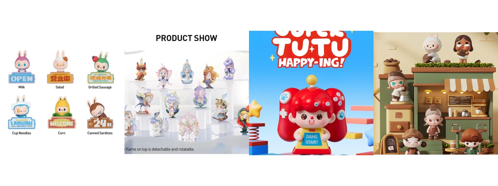 Curated selection featuring InoSoul, Pop Bean, Pucky, and SuperTutu for diverse customer appeal