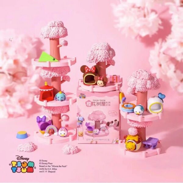 Mickey Tsum Tsum Sakura Treehouse Series Blind Box - Collectible Scenery Figures