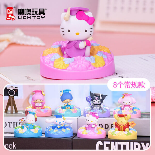 Lioh Toy Sanrio Family Youth Commemoration Flower Blind Box, Kitty, Pochacco, Pompompurin, Gifts for classmates and best friends