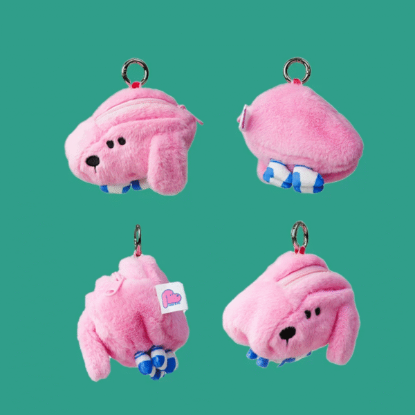Original Cute Cartoon Plush Earbud Bag Pendant, Short-legged Puppy Design
