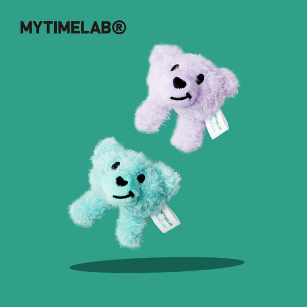 MT Hugging Bear Stuffed Plush Charm, Bag Pendant, Keychain, Brooch, Gift Doll – Green Purple