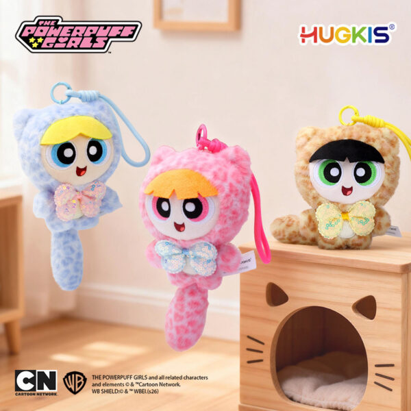 The Powerpuff Girls Leopard Print Cat Ear Plush Keychain Series