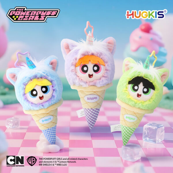 The Powerpuff Girls Ice Cream Unicorn Plush Keychain