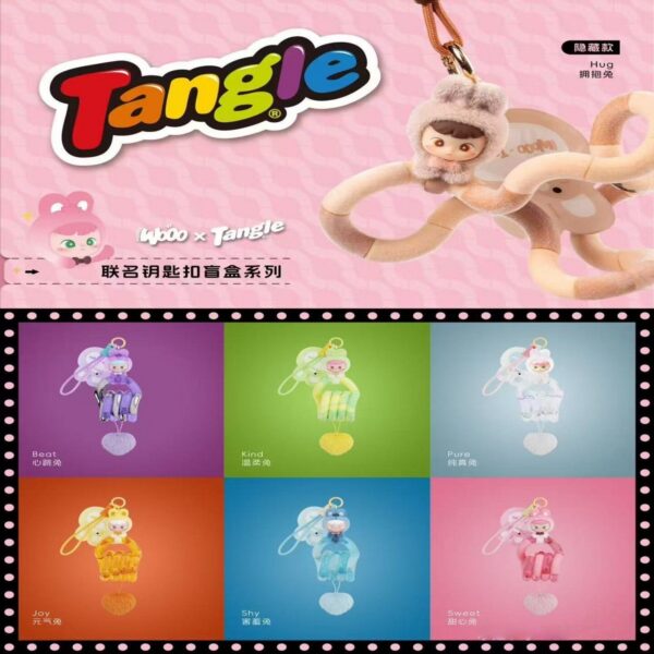 Tangle x HiddenWooo Lovely Bunny Series Blind Box – Creative Fidget Toy & Cute Plush Keychain Pendant, Stress Relief Collectible Art Toy