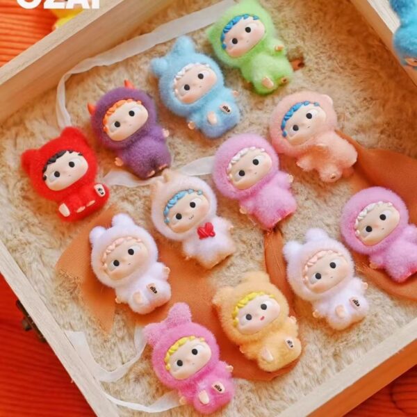 HEYONE OZAI Furry Animals Shelter Series Mini Blind Box | Flocked Cute Action Figure Mystery Box | Kawaii Collectible Toy Desktop Decoration Gift