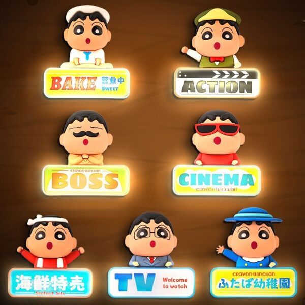 Crayon Shin chan "Career Experience" Series 2-in-1 LED Night Light & 3D Magnetic Fridge Sticker Blind Box