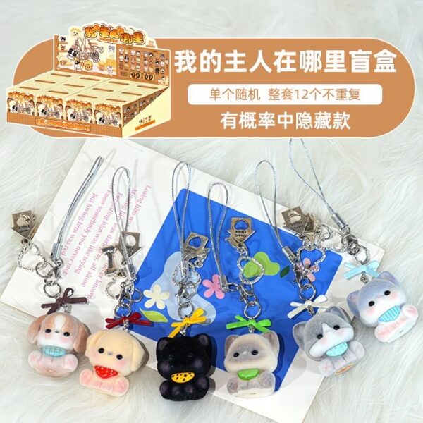 Where is My Owner Series Flocked Mini Plush Phone Charm Blind Box